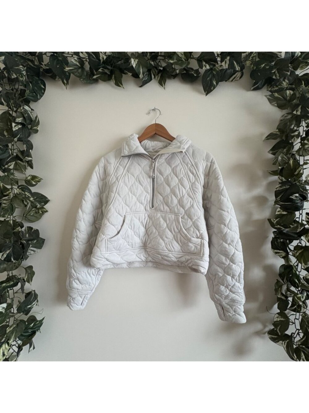 Lululemon Athletic Scuba Oversized Quilted Half Zip Jacket Bone Size XS/S